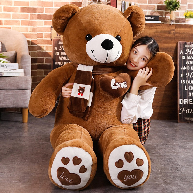 Giant Teddy Bear With Scarf Plush