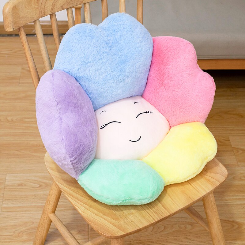 Kawaii Sunflower Face Seat Cushion