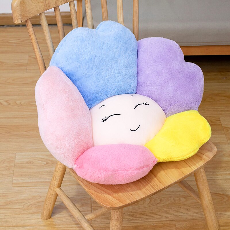 Kawaii Sunflower Face Seat Cushion