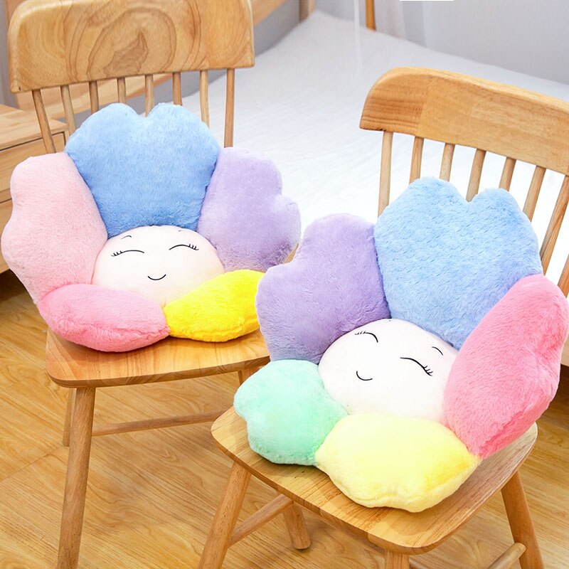 Kawaii Sunflower Face Seat Cushion