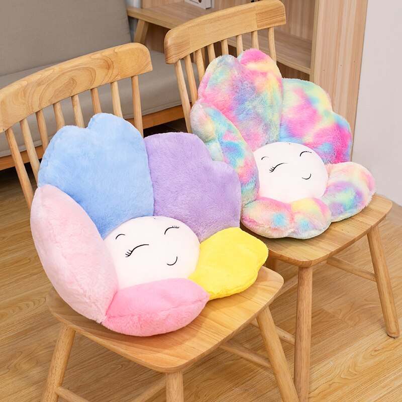 Kawaii Sunflower Face Seat Cushion