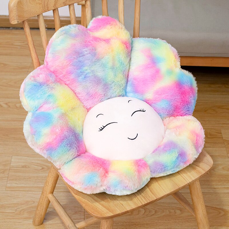 Kawaii Sunflower Face Seat Cushion